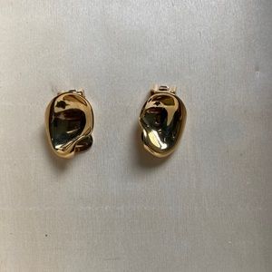 Christian Dior vintage minimalist gold tone clip on earrings